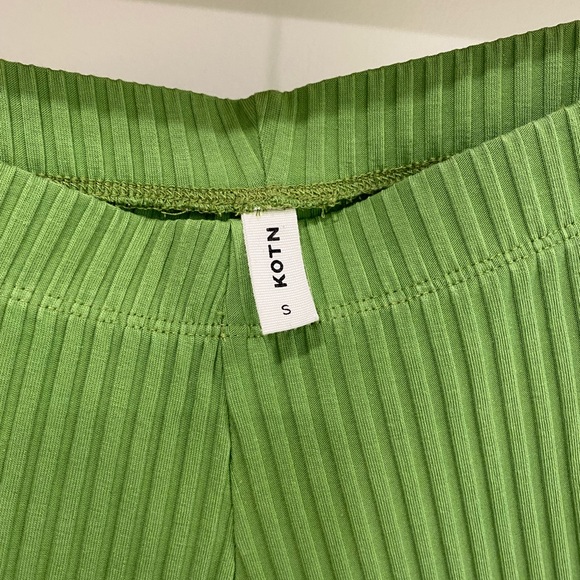 Green Kotn Ribbed Lounge Pants Size S - Picture 3 of 3